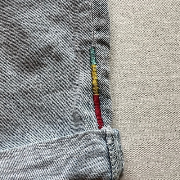 EUC Seven 7 Rainbow Piping Pride Raw Hem Jean Shorts 🌈🌈 (D2) - Picture 5 of 13